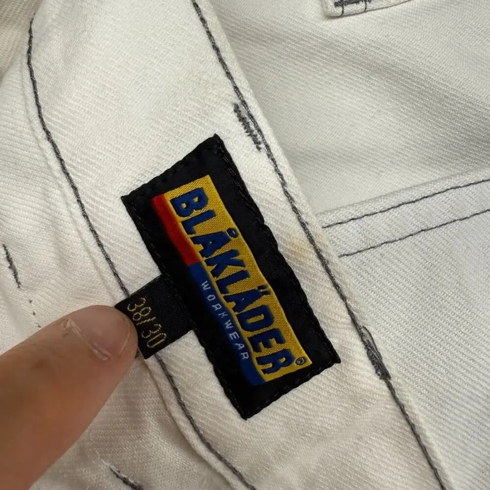 Blaklader Workwear Pants men's 38x30 Fits 38x27 White Cargo Heavyweight Thick